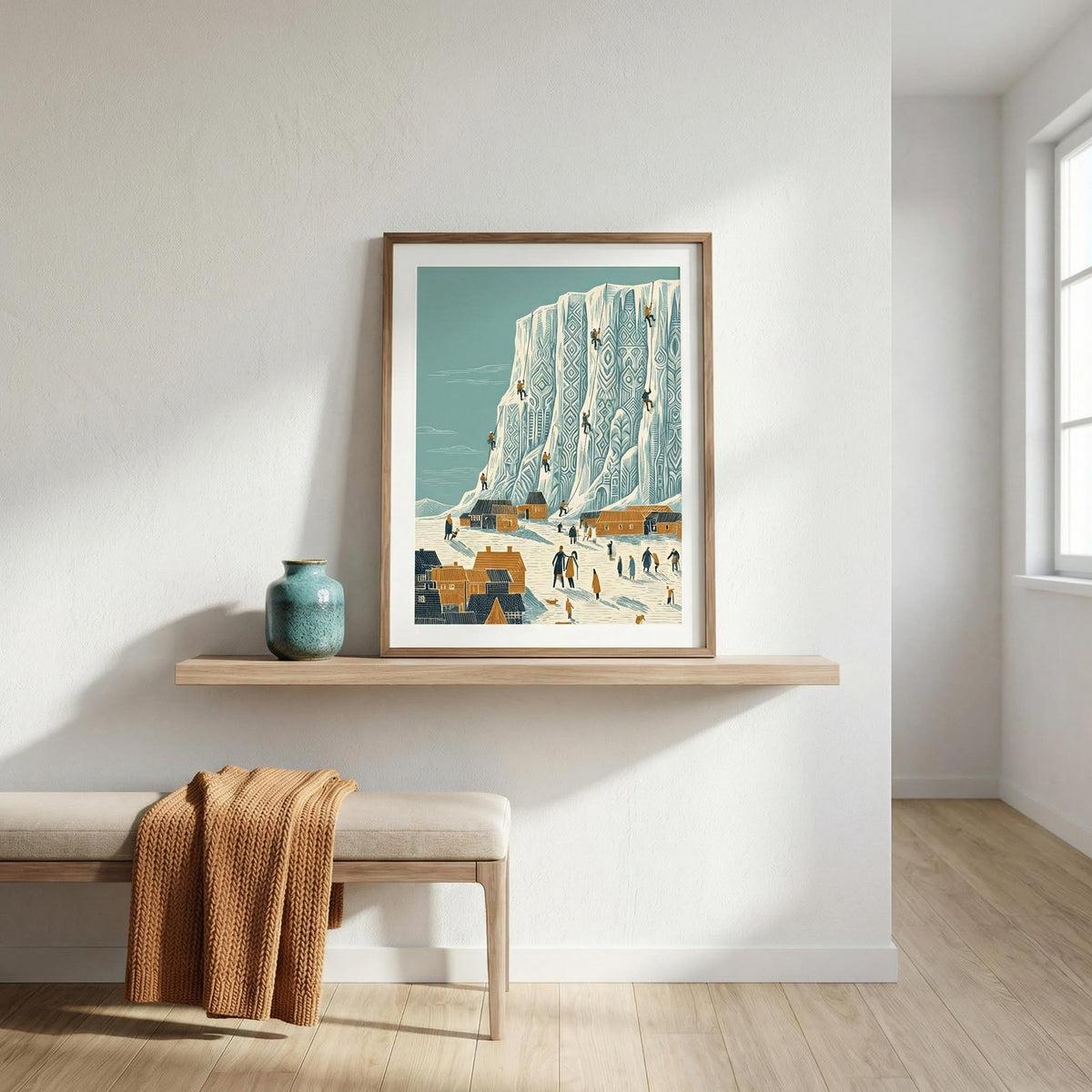Mountain Climbing Poster on a wall