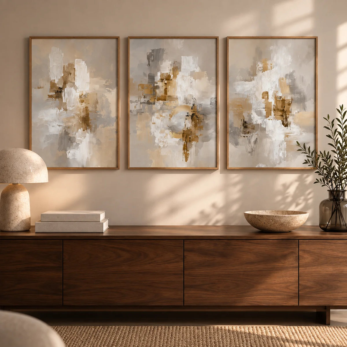 Neutral Dining Room Wall Art - Set of 3