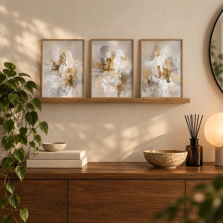 Neutral Dining Room Wall Art - Set of 3