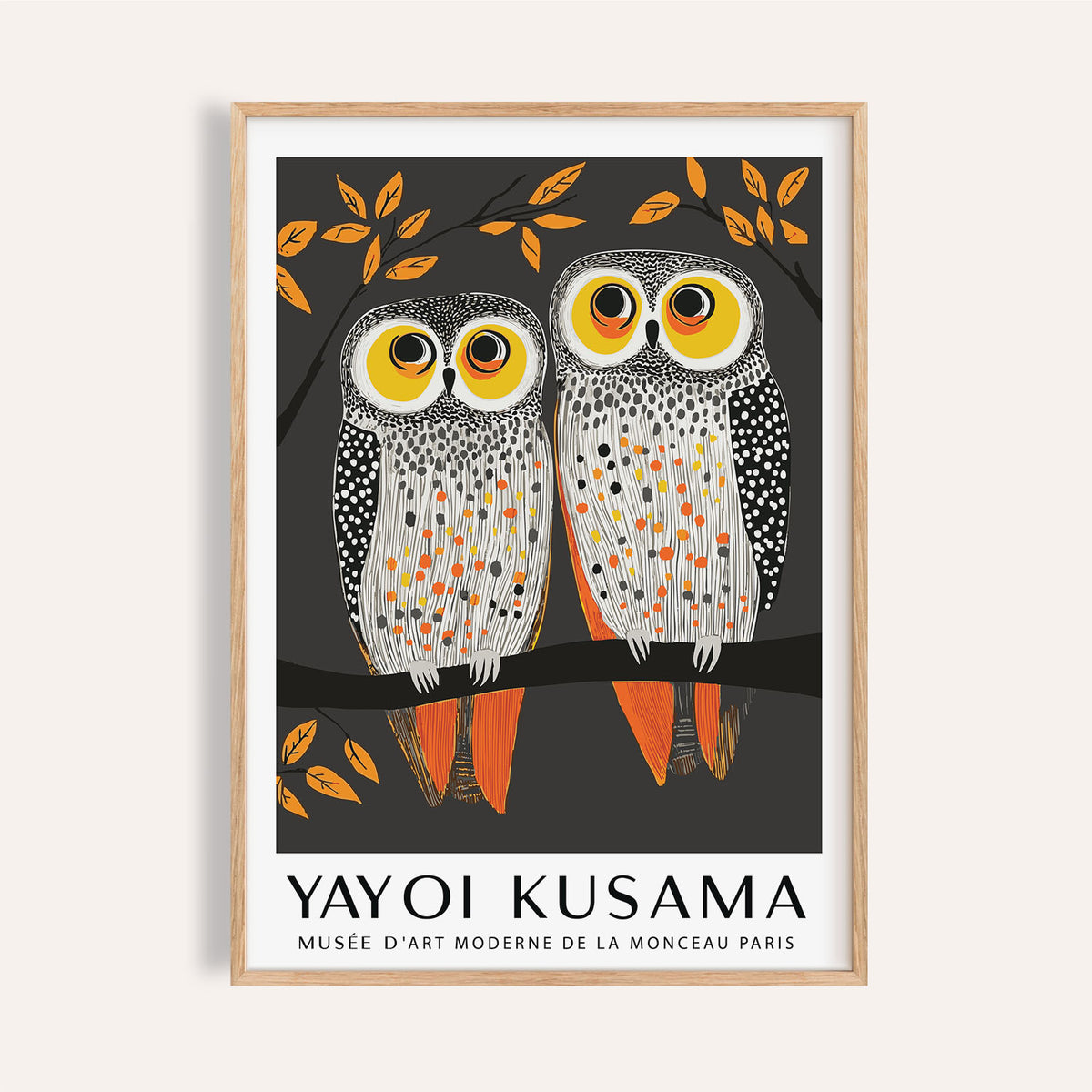 Owl wall art featuring polka dot-inspired owls