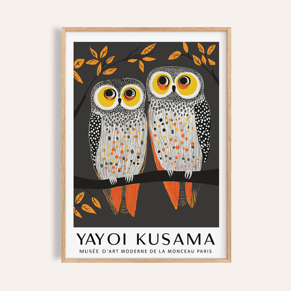 Owl wall art featuring polka dot-inspired owls