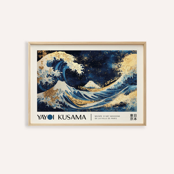 Ocean Wave Wall Art featuring deep blue hues