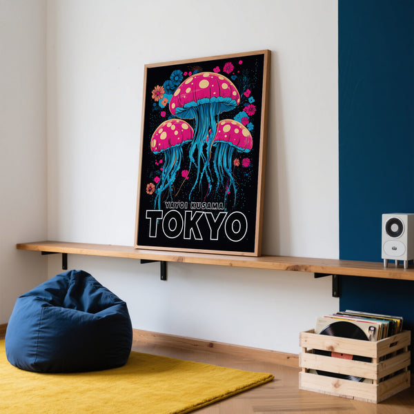 Bold colored Wall Art for Kids Room inspired by Yayoi Kusama dots