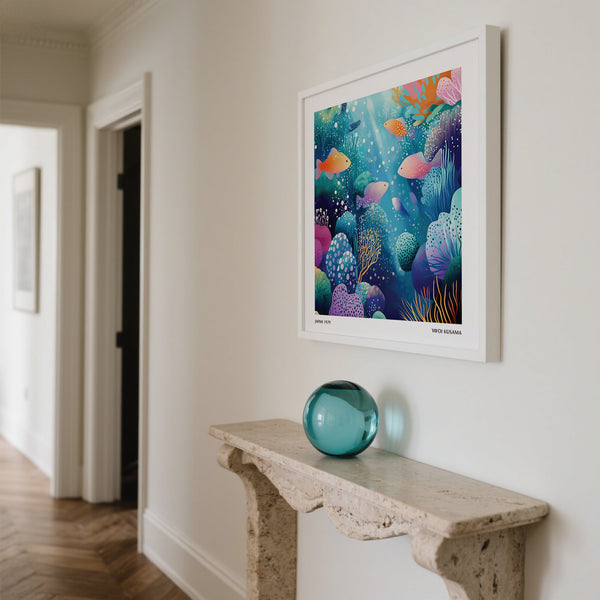 High-quality coral reef wall art with vibrant marine colors