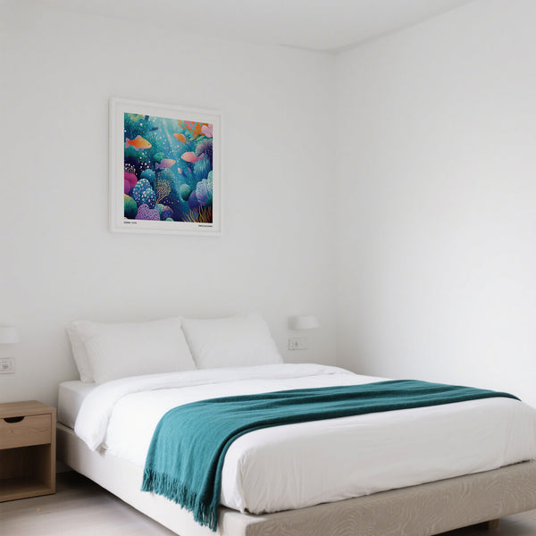 Bedroom Coral Reef Wall Art above bed