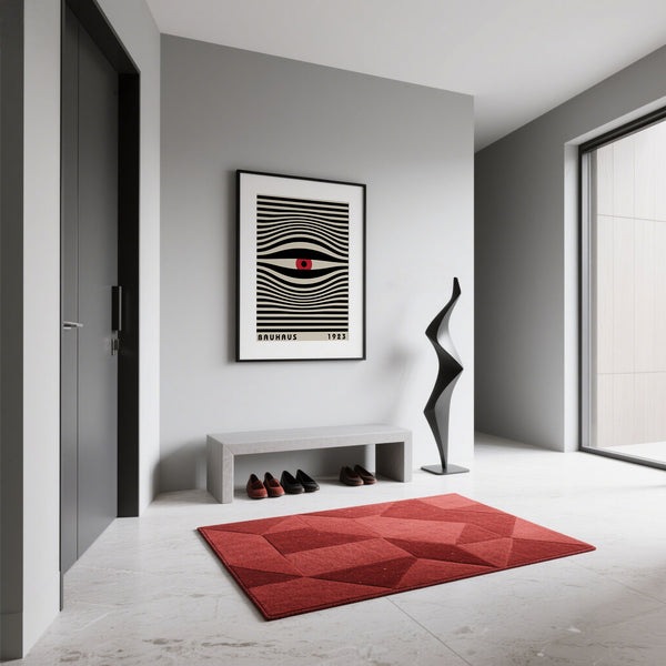 Mesmerizing trippy wall art print featuring an abstract gaze in a lounge area