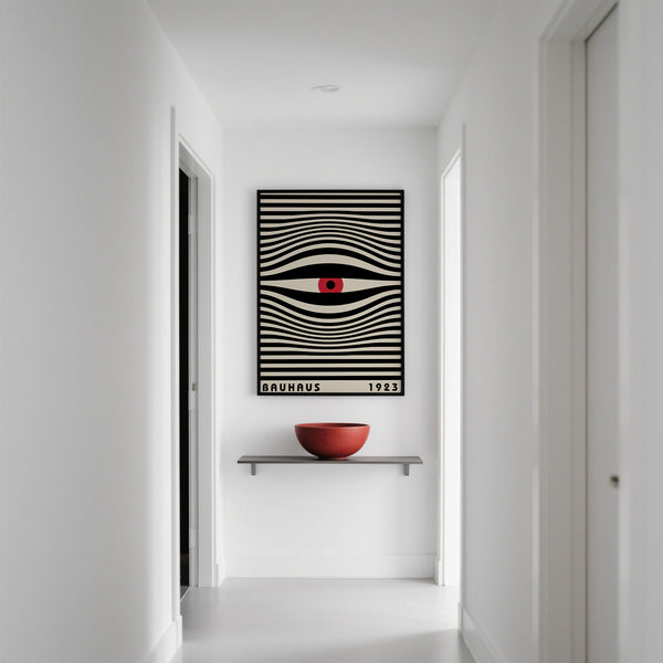Trippy Wall Art for Hallway in red and black