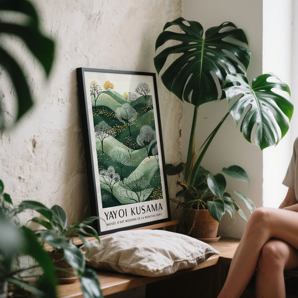 Green and gold wall art for calming and peaceful home decor