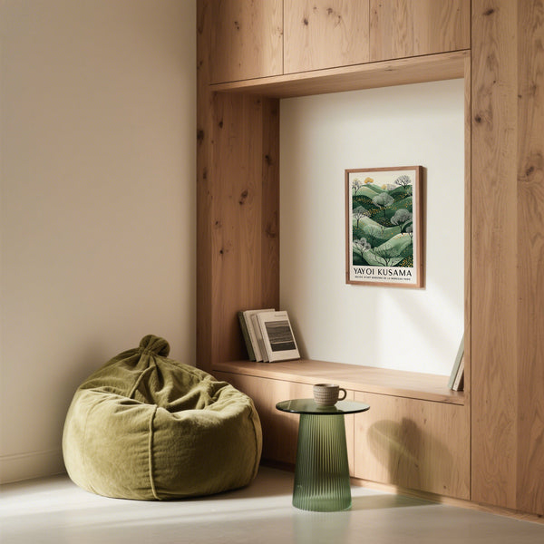 Serene green and gold wall art print for modern interiors