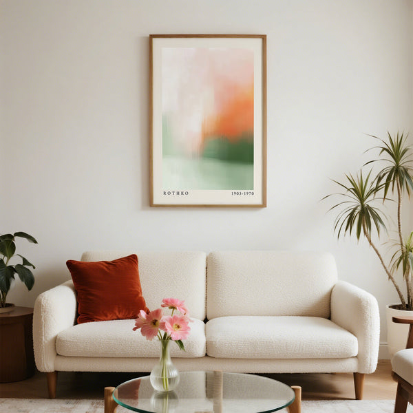 Soft vertical color fields in a calming wall art print with gentle transitions.