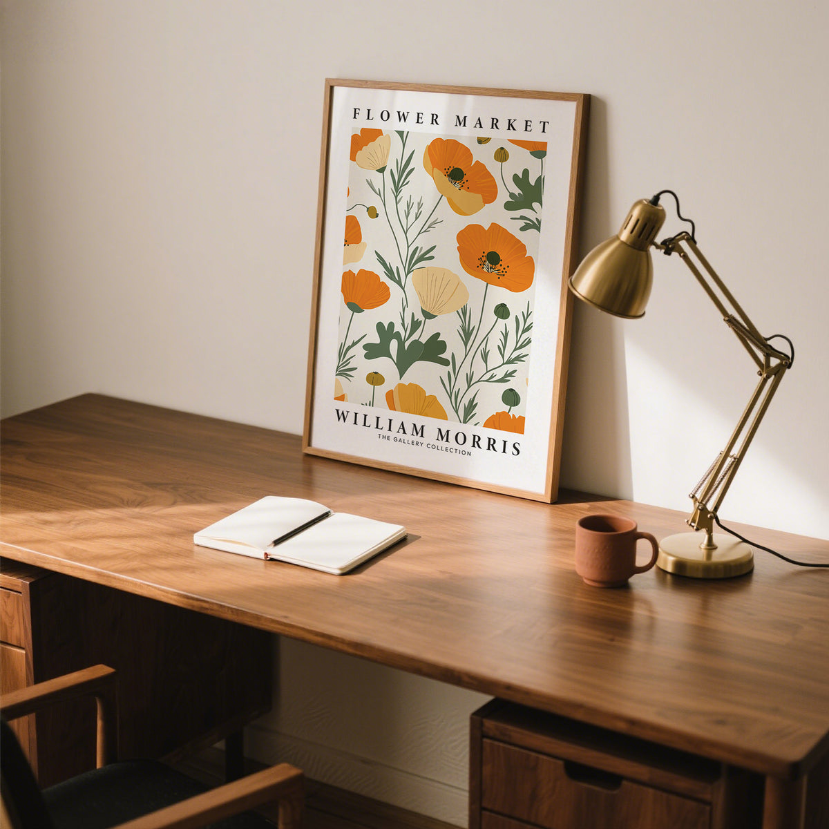 William Morris-inspired poppy artwork for classic interiors