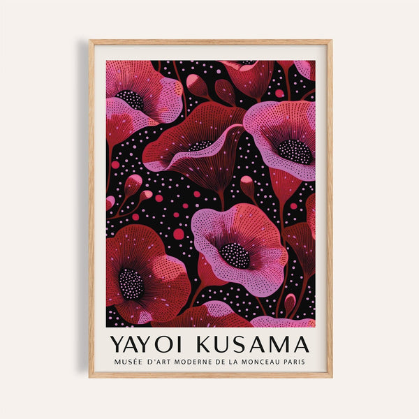 wall art in pink featuring bold floral design