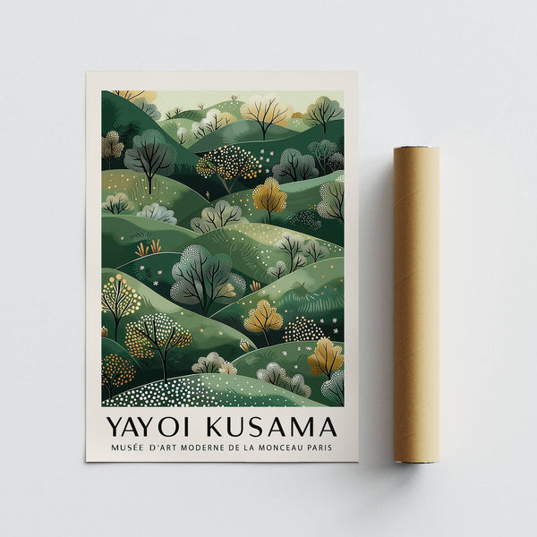 High-quality Yayoi Kusama Paintings featuring golden trees
