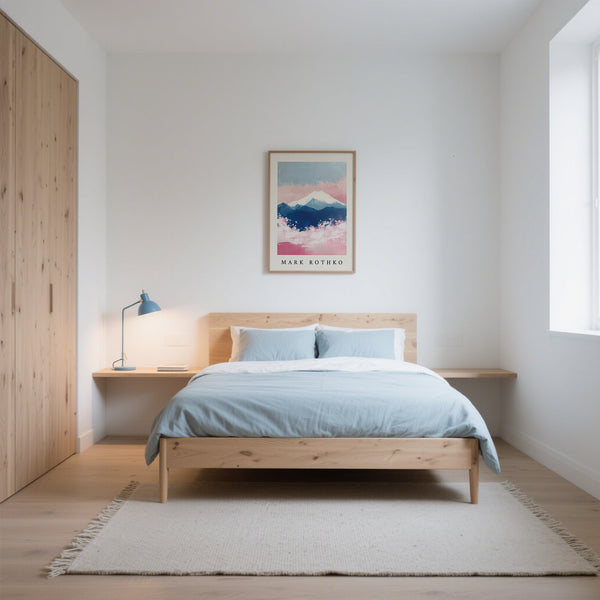 Calming pastel Mount Fuji art perfect for meditation or quiet rooms