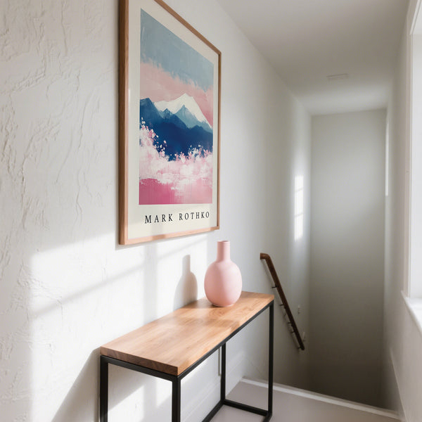 Pastel-coloured abstract Mount Fuji art blending traditional and modern aesthetics