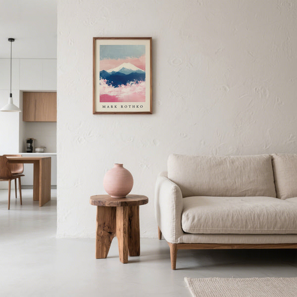 Minimalist Mount Fuji Art for living room