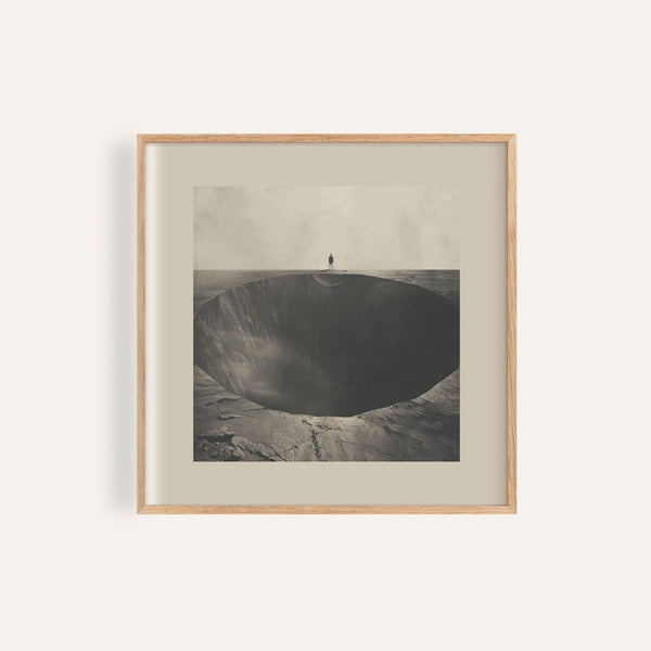 Surrealist wall art featuring abstract transformation theme