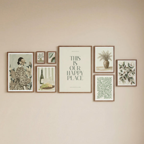 Dining Room Gallery Set in Green and beige colour