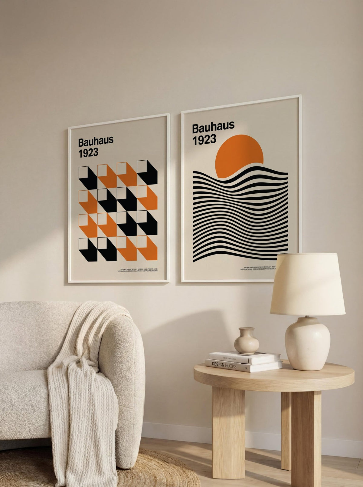 Geometric Set of Wall Art in orange
