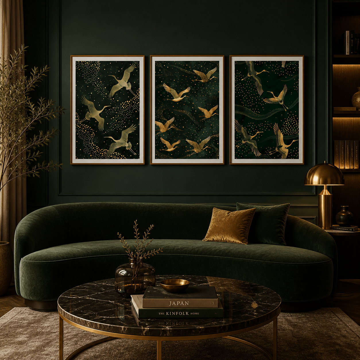 Golden Sky Cranes Set