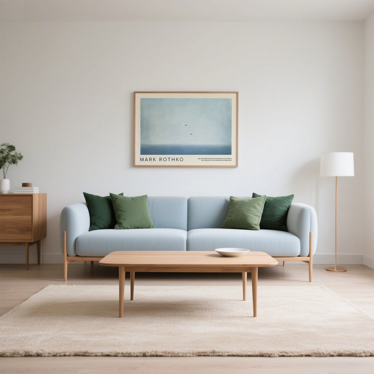 Modern wall art light blue with subtle artistic elegance