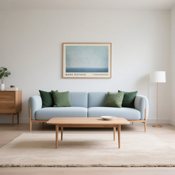 Modern wall art light blue with subtle artistic elegance