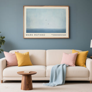 Abstract wall art light blue featuring soft airy hues