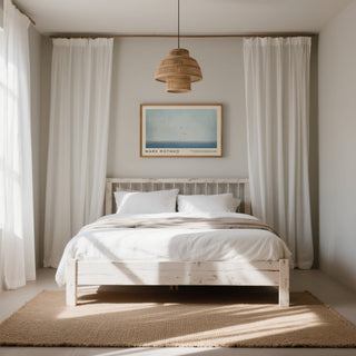 Boho Wall Art Light Blue for Bedroom Wall