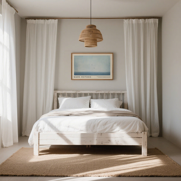 Boho Wall Art Light Blue for Bedroom Wall