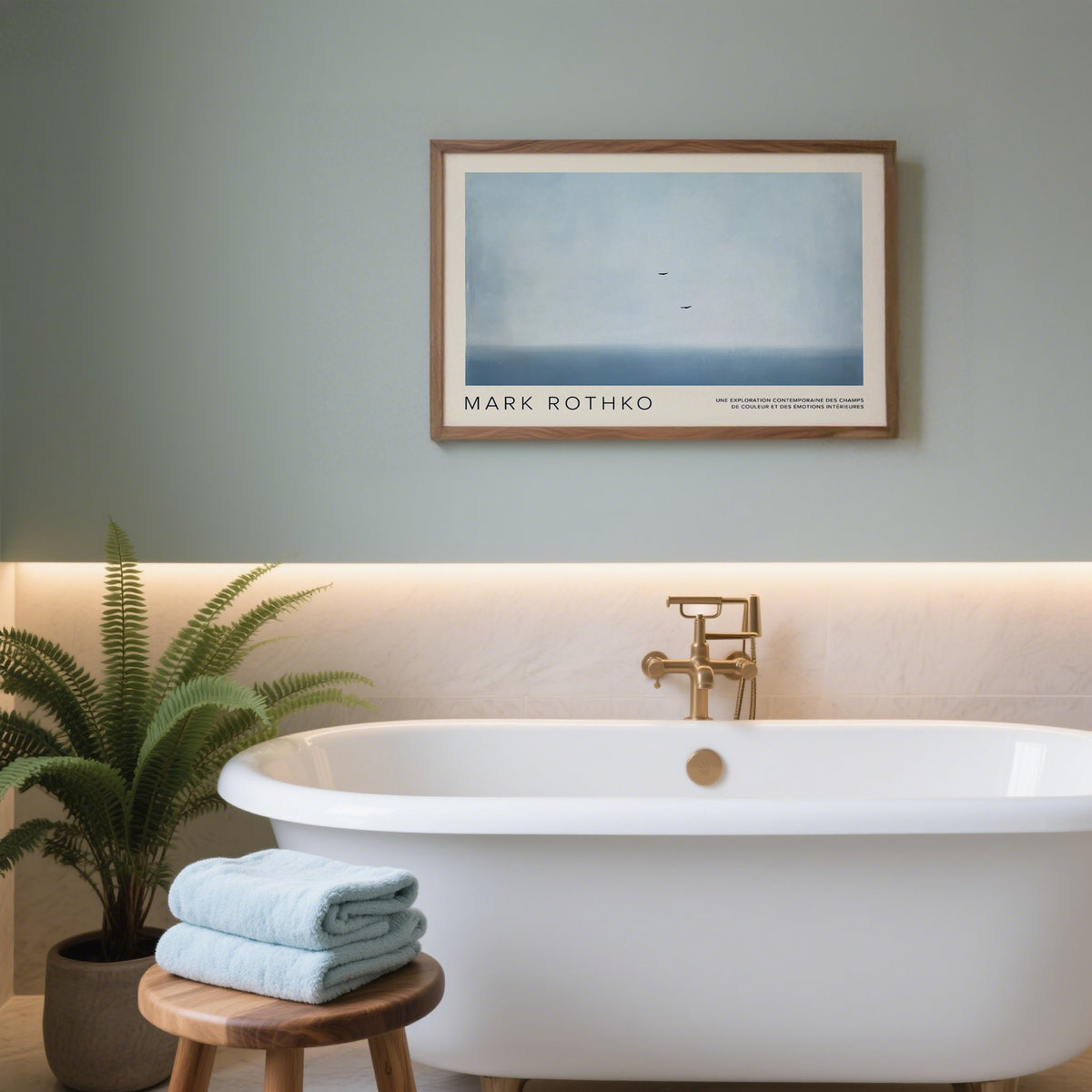 Mark Rothko Wall Art Light Blue for bathroom wall
