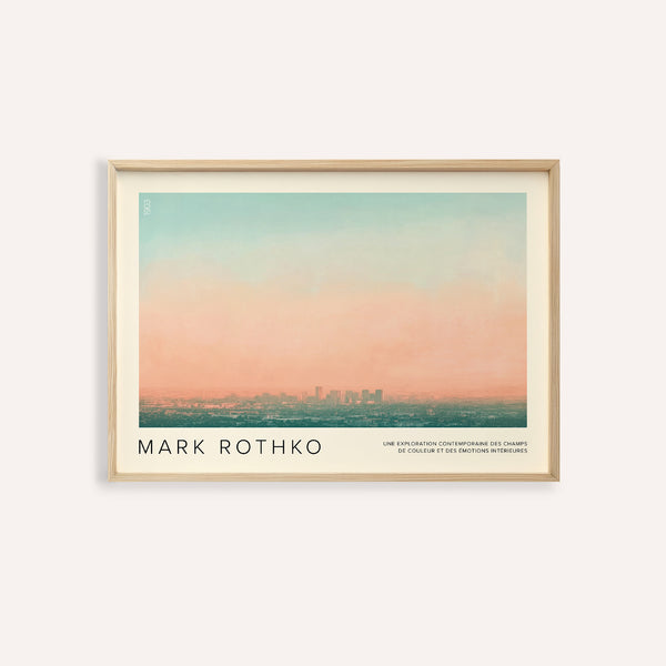 Skyline wall pictures featuring a pastel gradient cityscape