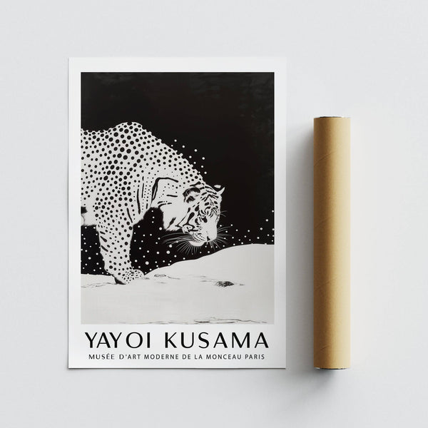 Black and white white tiger wall art for home decor