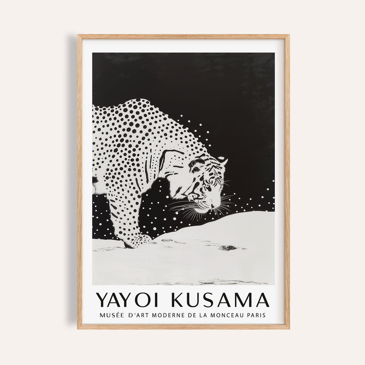 white tiger wall art for modern living room