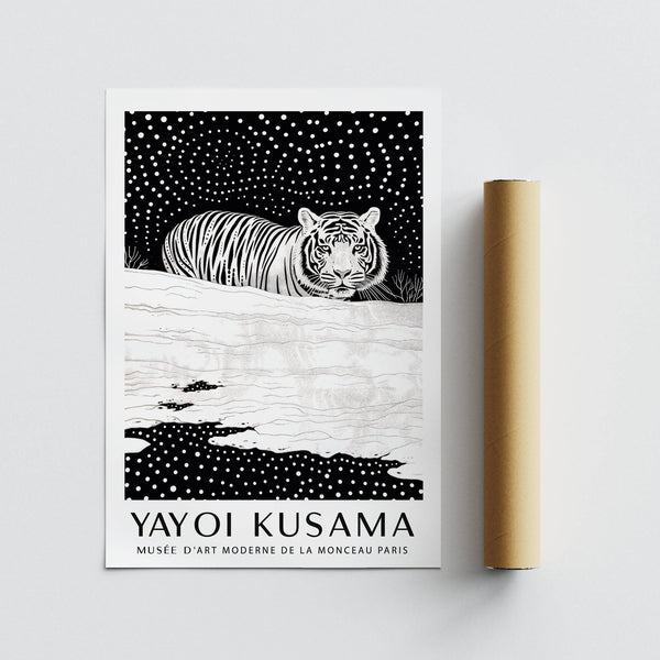 High-quality tiger wall art with intricate snow tiger details