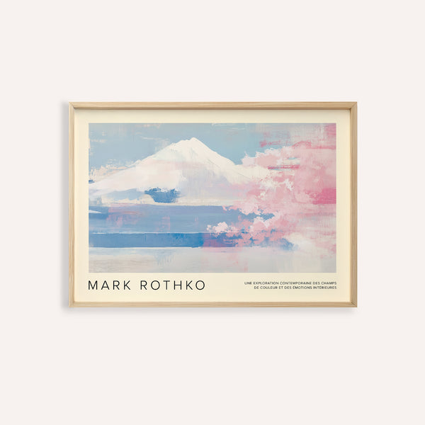 Soft abstract Mount Fuji scene featured in mountain landscape wall art