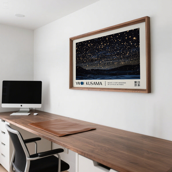 artistic night sky art inspired by Yayoi Kusama