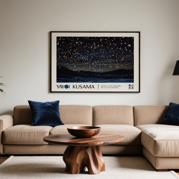 Living Room Night Sky Art above large sofa