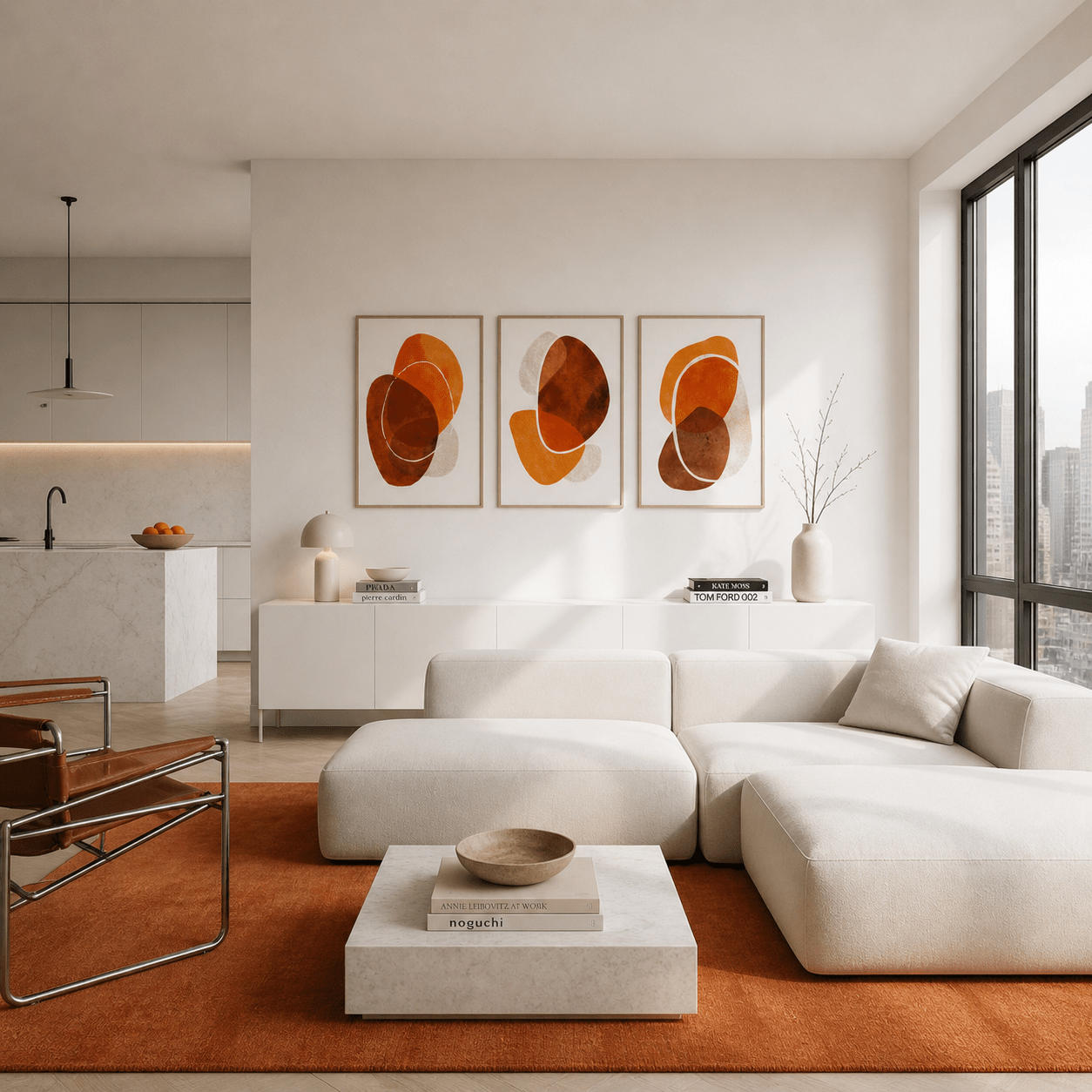 Burnt Orange Abstract Set
