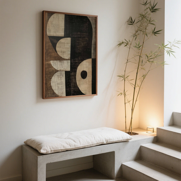 Organic shapes in abstract wabi sabi design