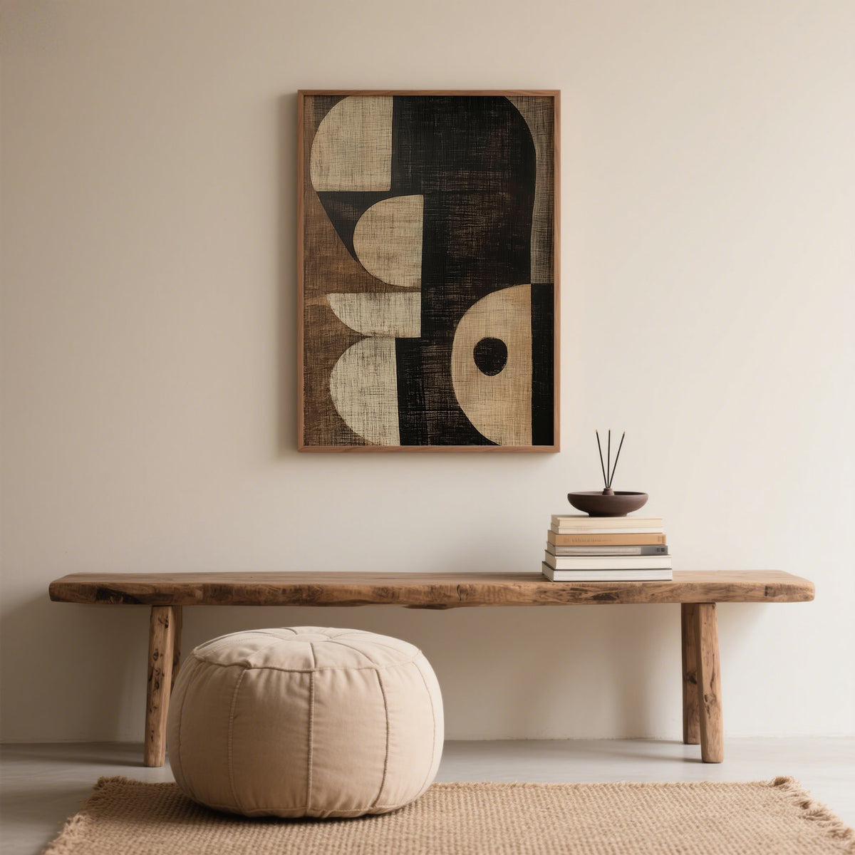 Contemporary design with nature-inspired wabi sabi art prints aesthetic