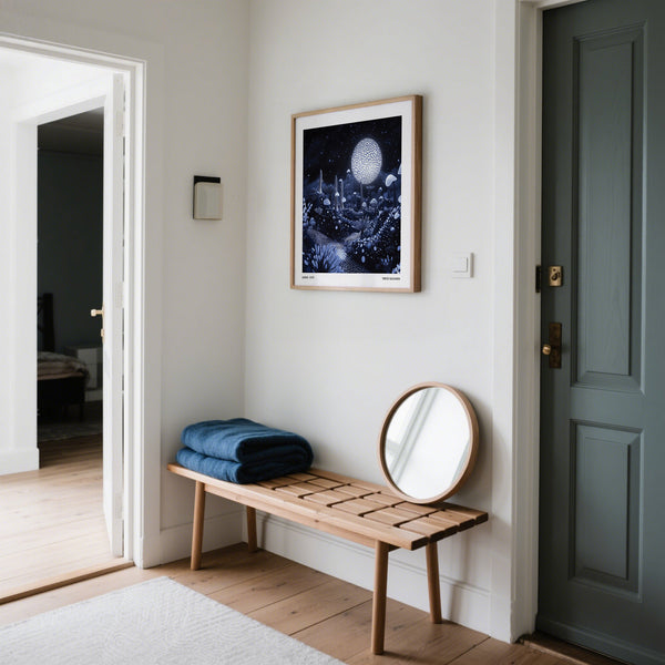 modern wall art night sky with deep blue tones