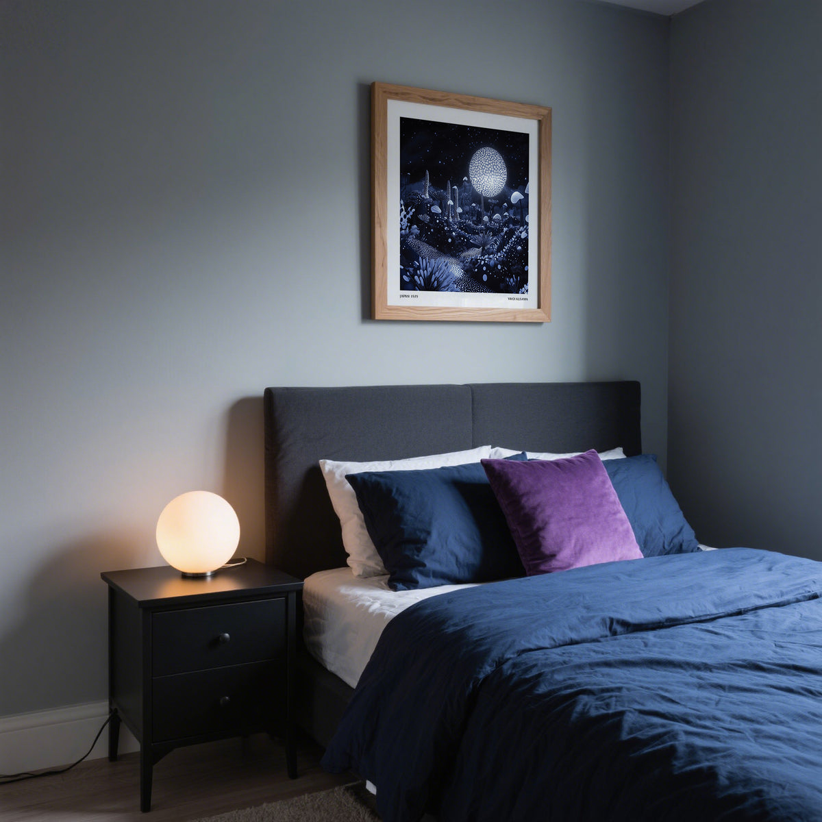 artistic wall art night sky inspired by Yayoi Kusama