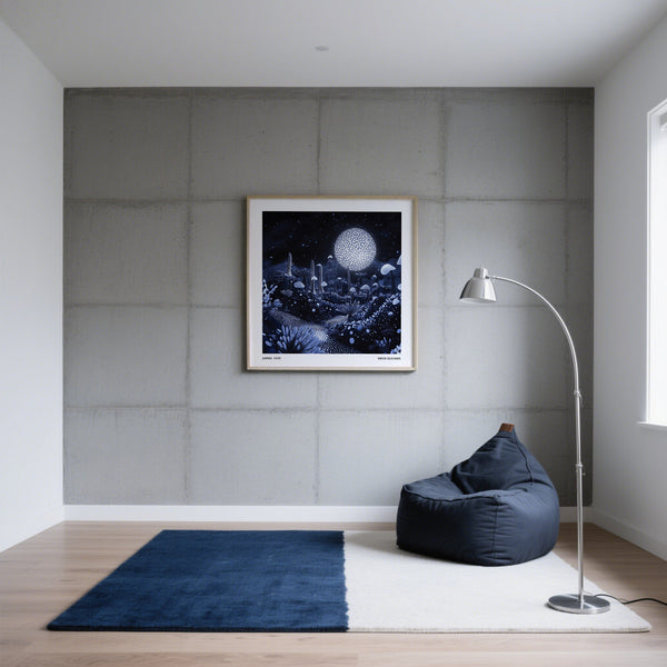 framed wall art night sky for surreal interiors
