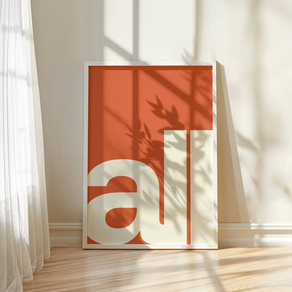 Contemporary modern typography art for interiors