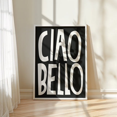 white-black-typography-poster-ciao-bello-closeup