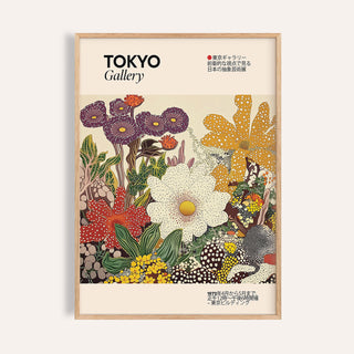 Japanese flower painting with bold floral patterns