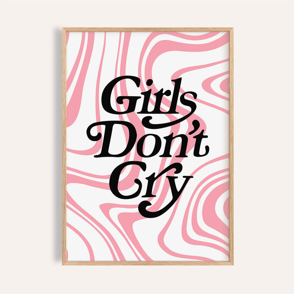 Empowering girls room wall art featuring "Girls Don’t Cry" typography