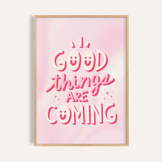 Motivational posters for students with pink and white typographic positive message in a wooden frame