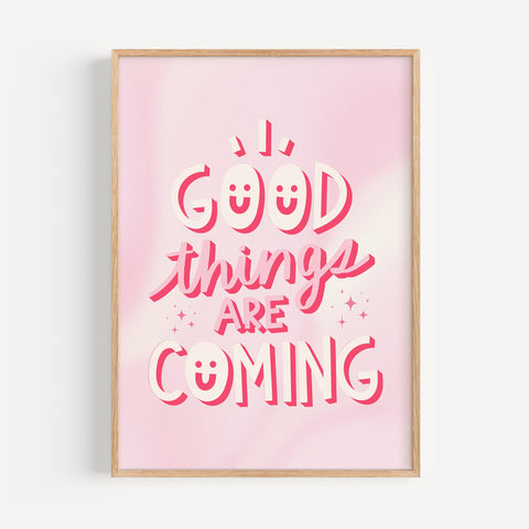 Good things are coming wall art for girls