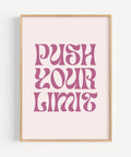 Inspirational wall art “Push Your Limit” in bold retro style for office or gym
